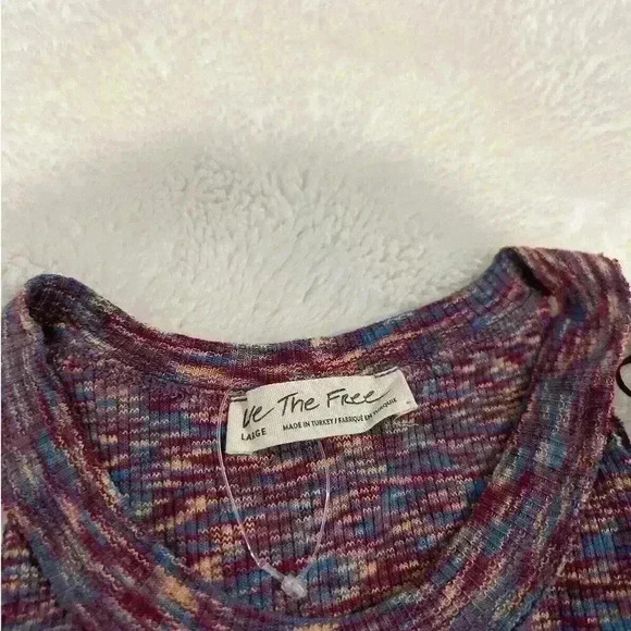 We the Free Shoulder Cut Out Long Sleeve‎ Shirt Womens Size Medium - Picture 3 of 5